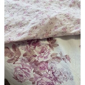 Simply Shabby Chic Blush Bouquet Reversible King Duvet Cover Pink Rose Rare READ
